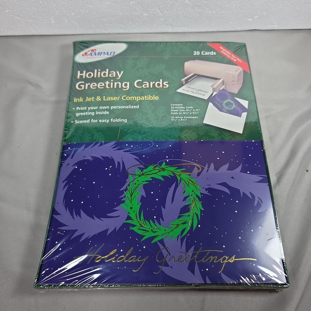 Create Your Own Holiday Greeting Cards Christmas Ink Jet Ampad 20 Cards